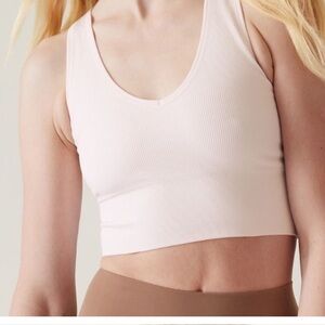 Athleta Aurora Rib Crop Tank Light Pink Medium